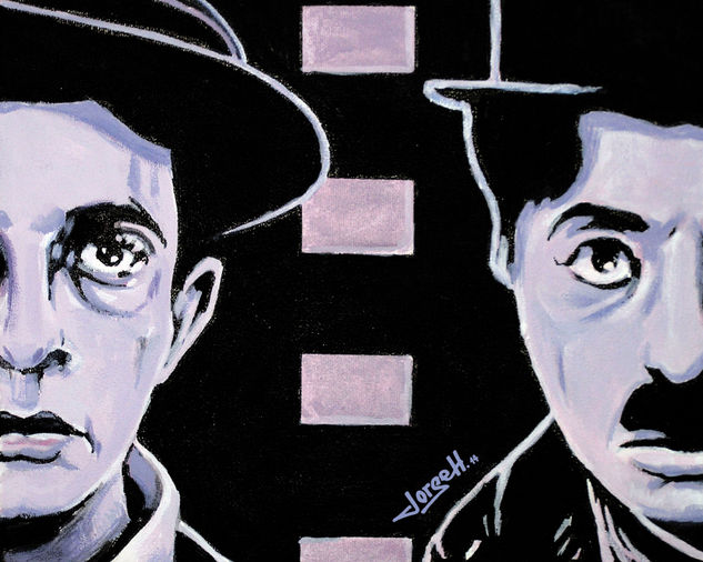 Keaton & Chaplin Acrylic Canvas Portrait