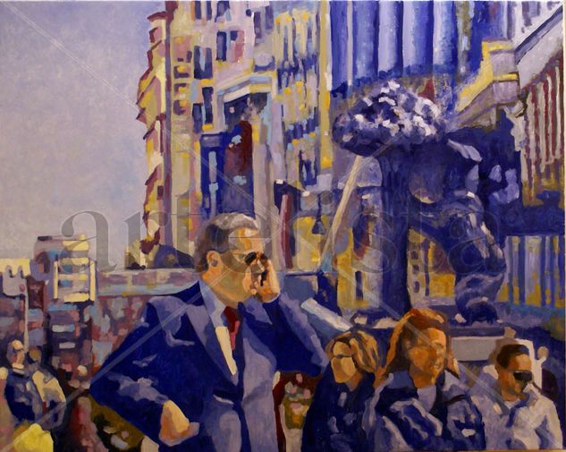 Madrid in blue Oil Canvas Landscaping