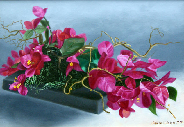 FUCSIA Oil Canvas Floral Painting