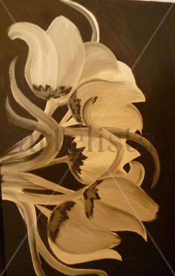 TULIPANES NOCTURNOS Others Panel Floral Painting