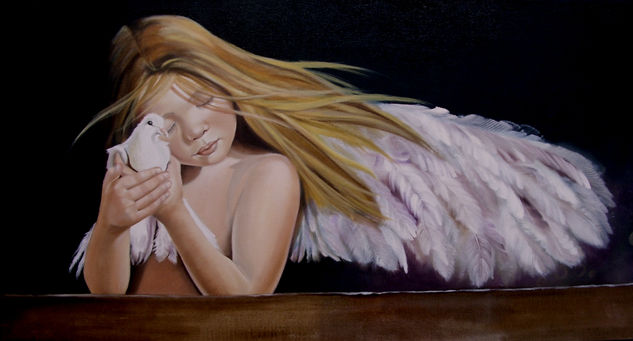 ANGEL Oil Textile Figure Painting