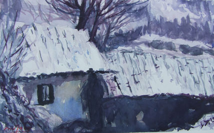 Paisaje,con nieve