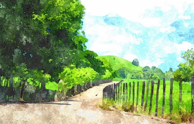 Pasos por el campo Watercolour Paper Landscaping