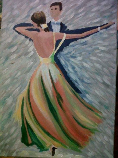 bailarines Acrylic Canvas Figure Painting