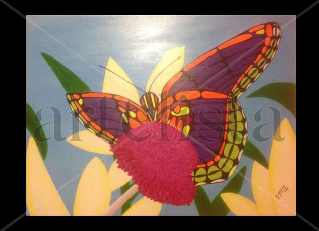 Mariposa Acrylic Canvas Floral Painting