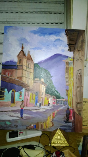 CALLE MEXICANA Óleo Tabla Otros