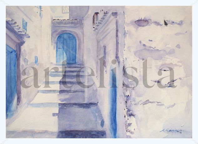 Callejuela en Chaouen Watercolour Paper Landscaping