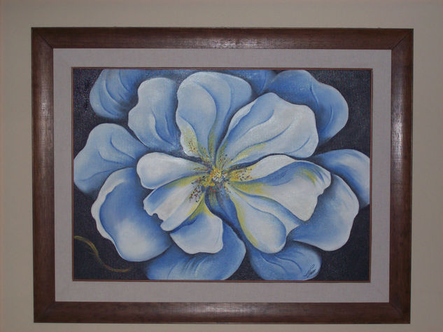 Anémona Oil Textile Floral Painting