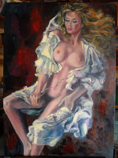 la joven Oil Canvas Nude Paintings