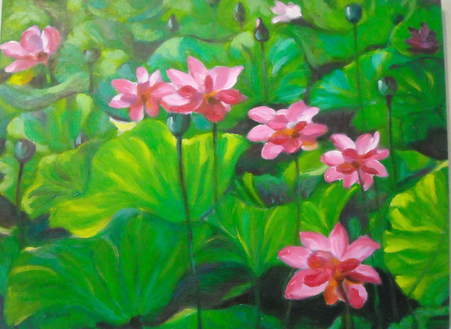 los nenufares amazonas Oil Canvas Floral Painting