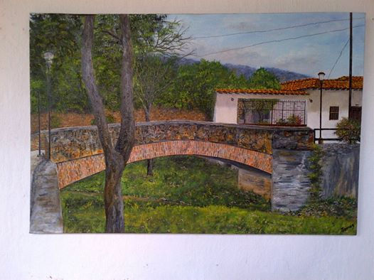 PUENTE COLONIAL Oil Canvas Landscaping