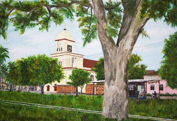 IGLESIA DE PUERTO WILCHES Oil Canvas Landscaping