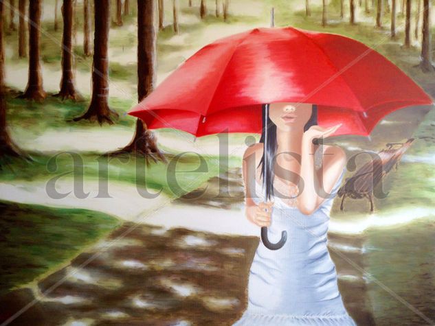 alone but safe Oil Canvas Figure Painting