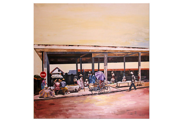 mercado africano Oil Canvas Figure Painting