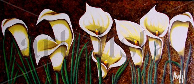 calas y calas Oil Canvas Floral Painting