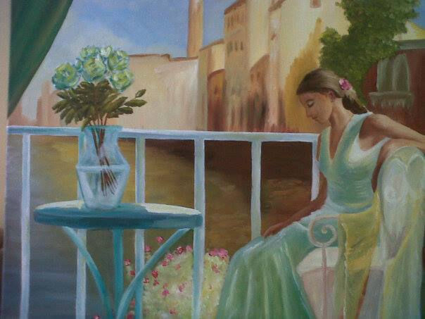 esperándote Oil Canvas Figure Painting