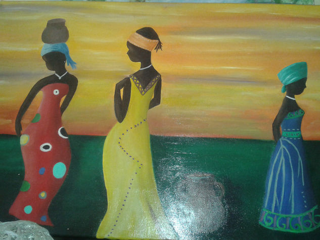 mis negritas Oil Canvas Figure Painting