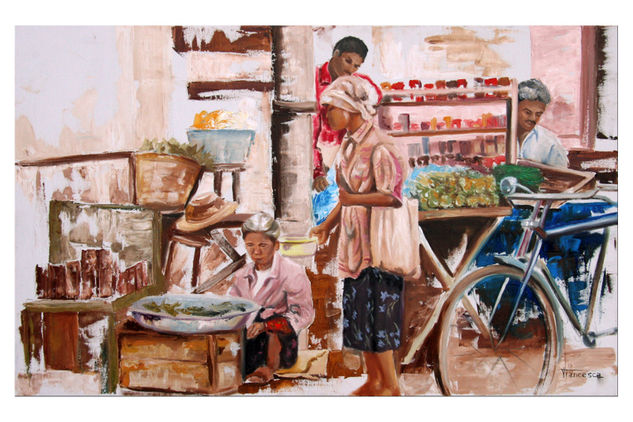 mercado yangon Oil Canvas Landscaping