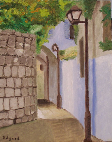 Safed's street Oil Canvas Landscaping