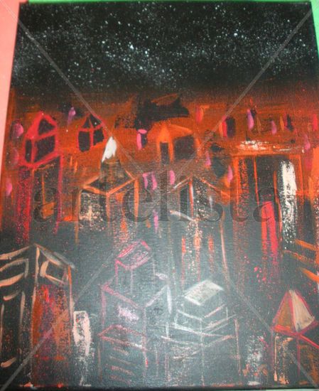 LIGHTS OVER THE CITY Acrylic Canvas Landscaping