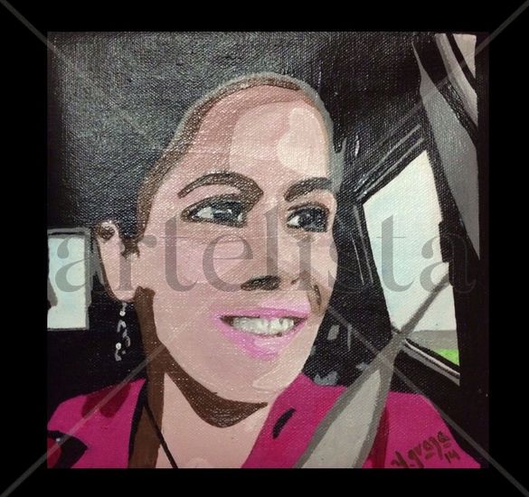 Selfie de Yeney Graza Acrylic Canvas Portrait