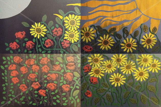 Rosas y Girasoles