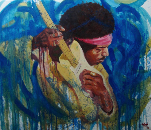 "Woodstock" Oil Canvas Figure Painting