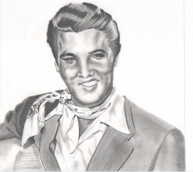 Elvis,  21x21 cm Lápiz