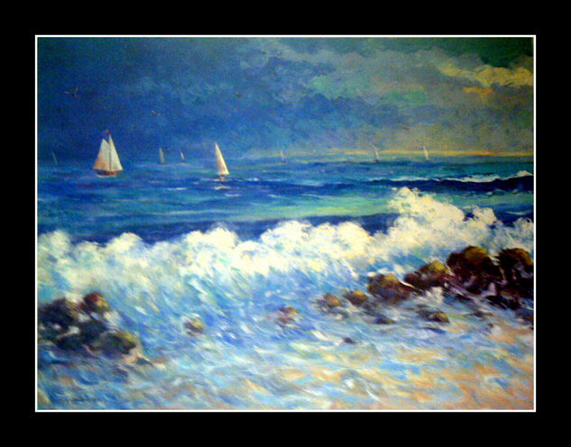 Mar borrascoso Oil Canvas Marine Painting