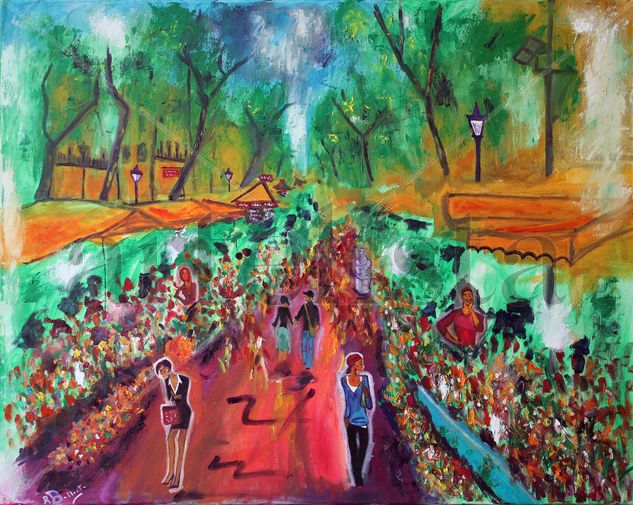 RAMBLES DE BARCELONA Oil Canvas Landscaping