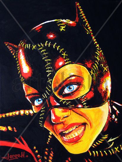 Catwoman Acrylic Canvas Portrait