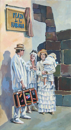 Familia indiana Óleo Lienzo Retrato