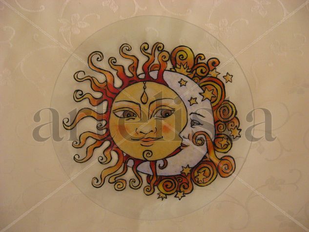 Sol y luna Stained glass Others Figure Painting