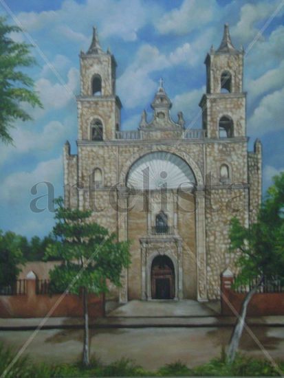 Iglesia de san Cristobal, Merida Yucatan Acrílico Lienzo Paisaje