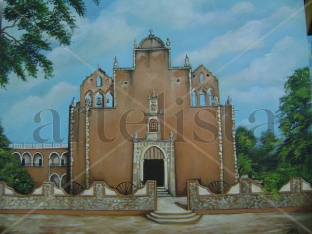 Iglesia de Tekax, Yucatan Acrylic Canvas Landscaping