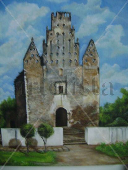 Iglesia de Tixcuytun, Yucatan Acrylic Canvas Landscaping