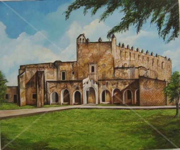 Convento de san Bernardino, Valladolid, Yucatan Acrylic Canvas Landscaping