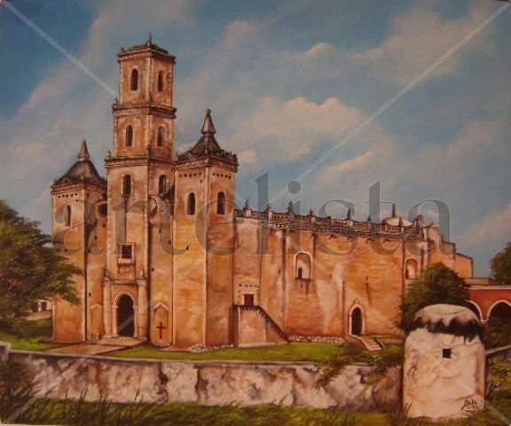 Iglesia de Yaxcaba, Yucatan Acrylic Canvas Landscaping