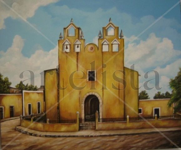 Iglesia de los remedios, Izamal Yucatan Acrílico Lienzo Paisaje