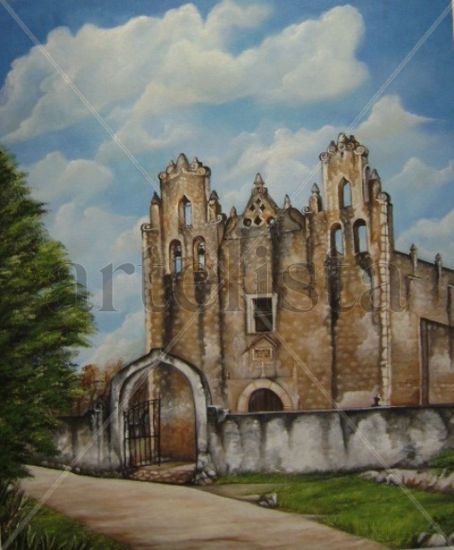 Iglesia de Tipikal, Yucatán Acrylic Canvas Landscaping