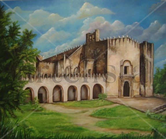 Convento santa Clara en Dzidzantun Yucatan Acrylic Canvas Landscaping