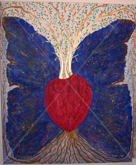 Un Corazón Mariposa.. Mixed media Canvas Others