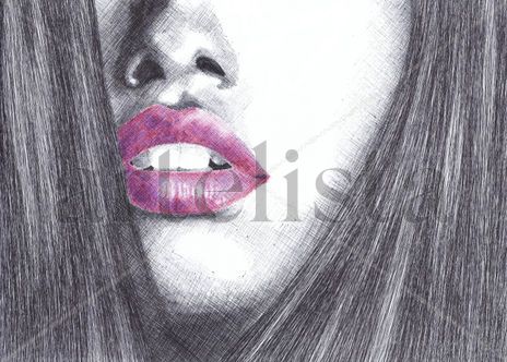 Mujer, labios rojos 2