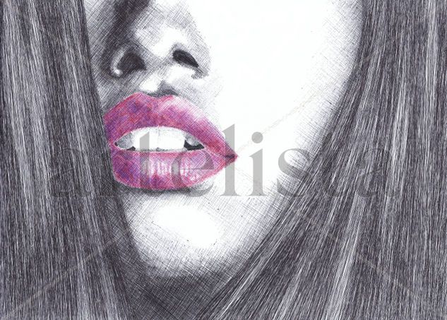 Mujer, labios rojos 2 Ink