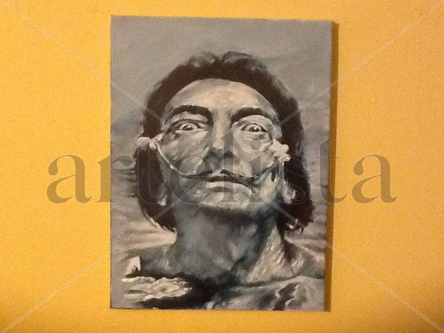 Retrato de Salvador Dalí Oil Textile Portrait