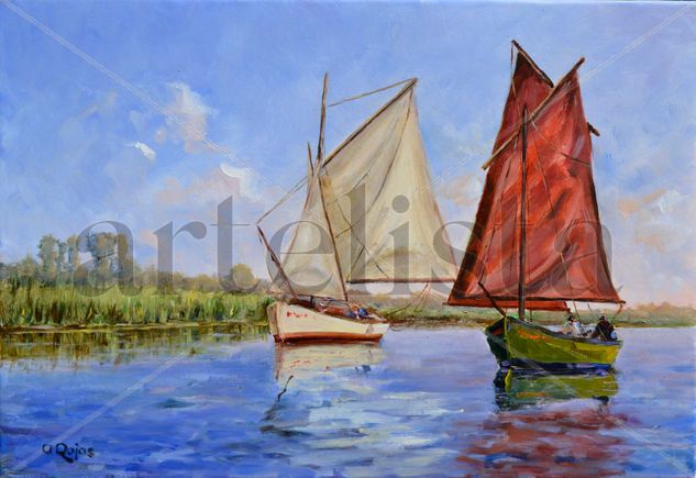 Barcas Oil Canvas Marine Painting