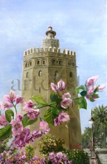 Torre del Oro, Sevilla Oil Canvas Landscaping