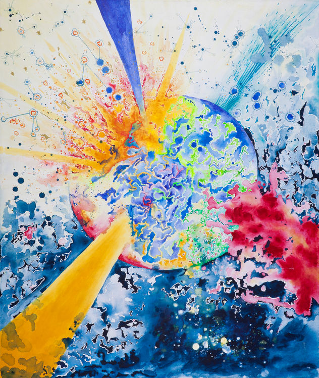 Explosión de colores del mundo átomo I