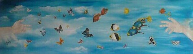 ELLOS Y ELLAS Oil Textile Marine Painting