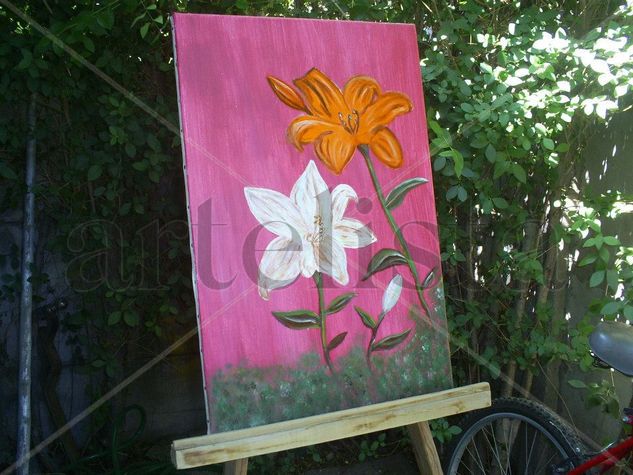 Flores Oil Textile Floral Painting